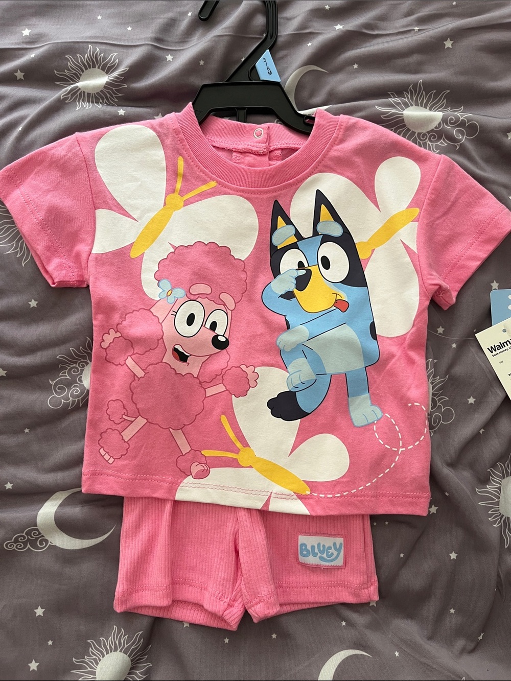 Bluey Pink Kids Pajama Set - Short Sleeve Top & Shorts